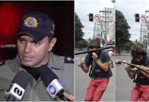 Major acusado de agredir estudante durante protesto é flagrado em carro furtado, na BR-414