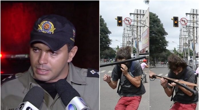 Major acusado de agredir estudante durante protesto é flagrado em carro furtado, na BR-414