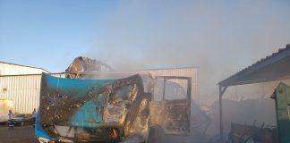 Caminhão carregado de alimento pega fogo em Itumbiara